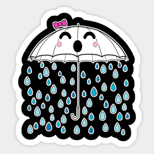 Kawaii Rainy Umbrella Sticker